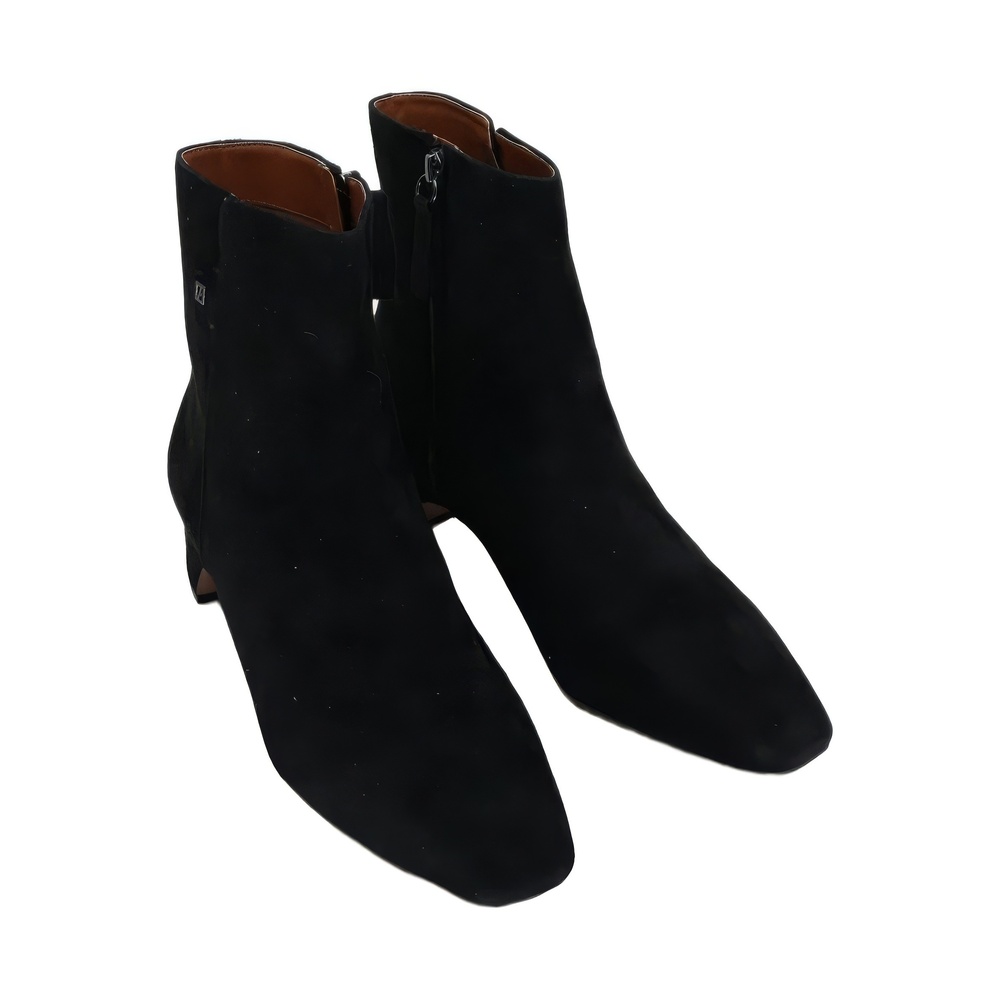 Franco Sarto Womens Luella Square Toe Black Suede Ankle Boots Size 10M